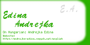 edina andrejka business card